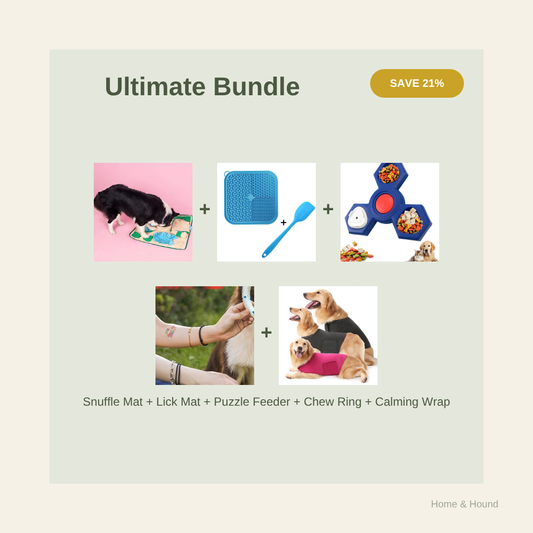 Golden Years Ultimate Bundle - Snuffle Mat, Lick Mat, Puzzle Feeder, Chew Ring, Calming Wrap, save 21 percent