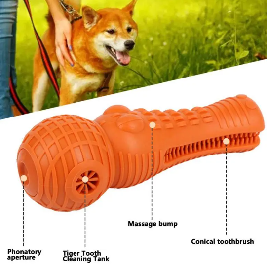 Golden Years Dental Chew Toy with a small dog